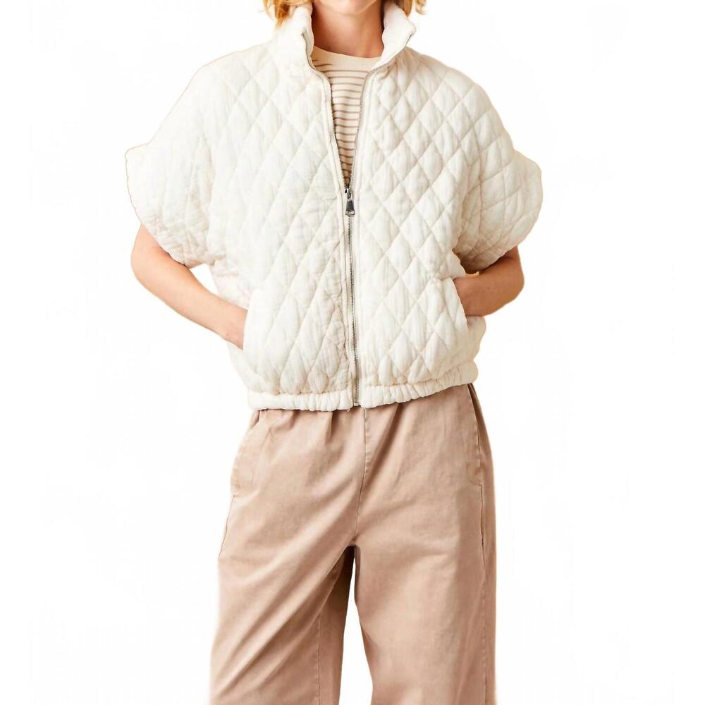 NEW SUZY D charlston quilted jacket in buttermilk